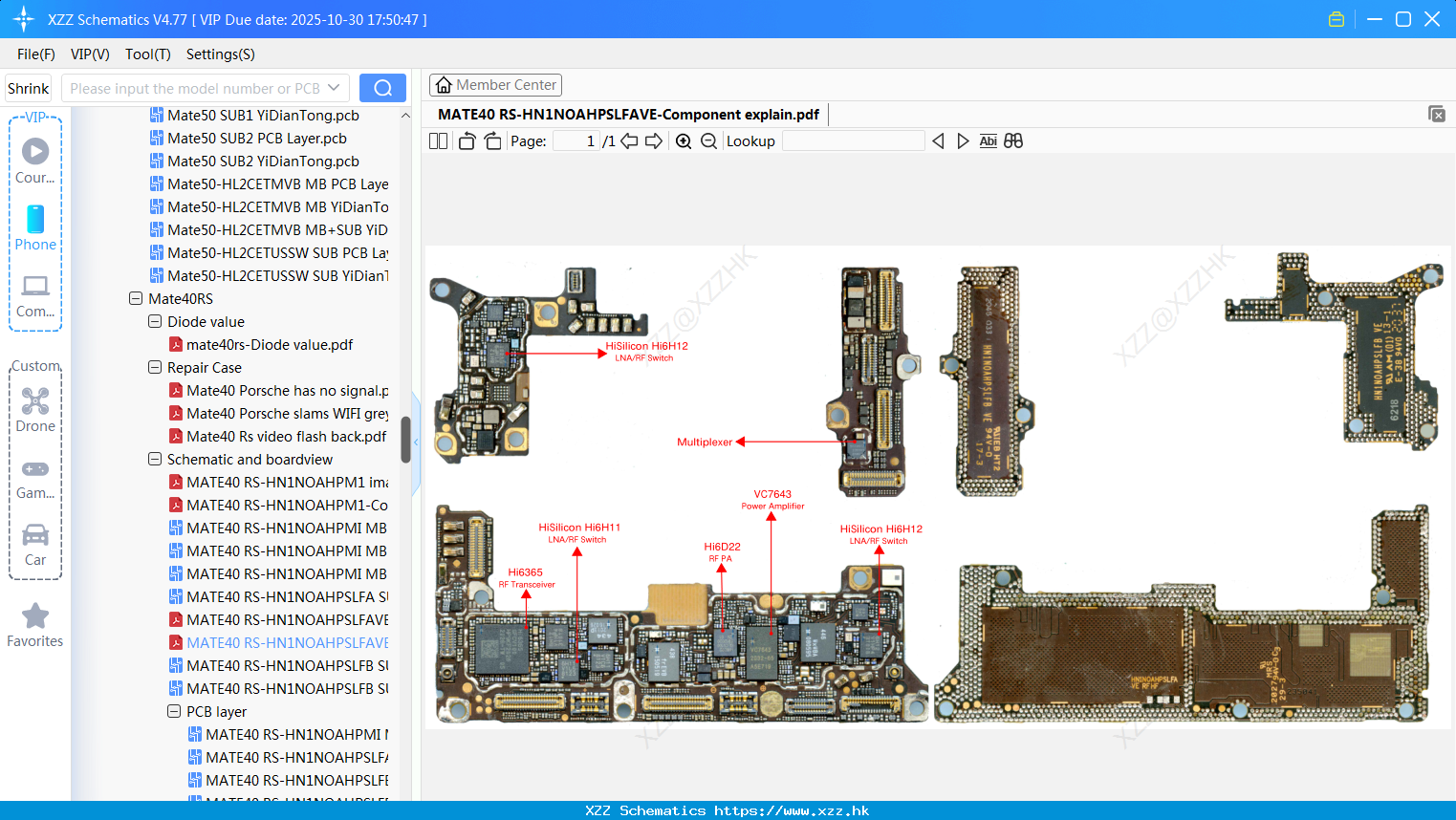 Huawei MATE40 RS-HN1NOAHPSLFAVE-Component Explain
